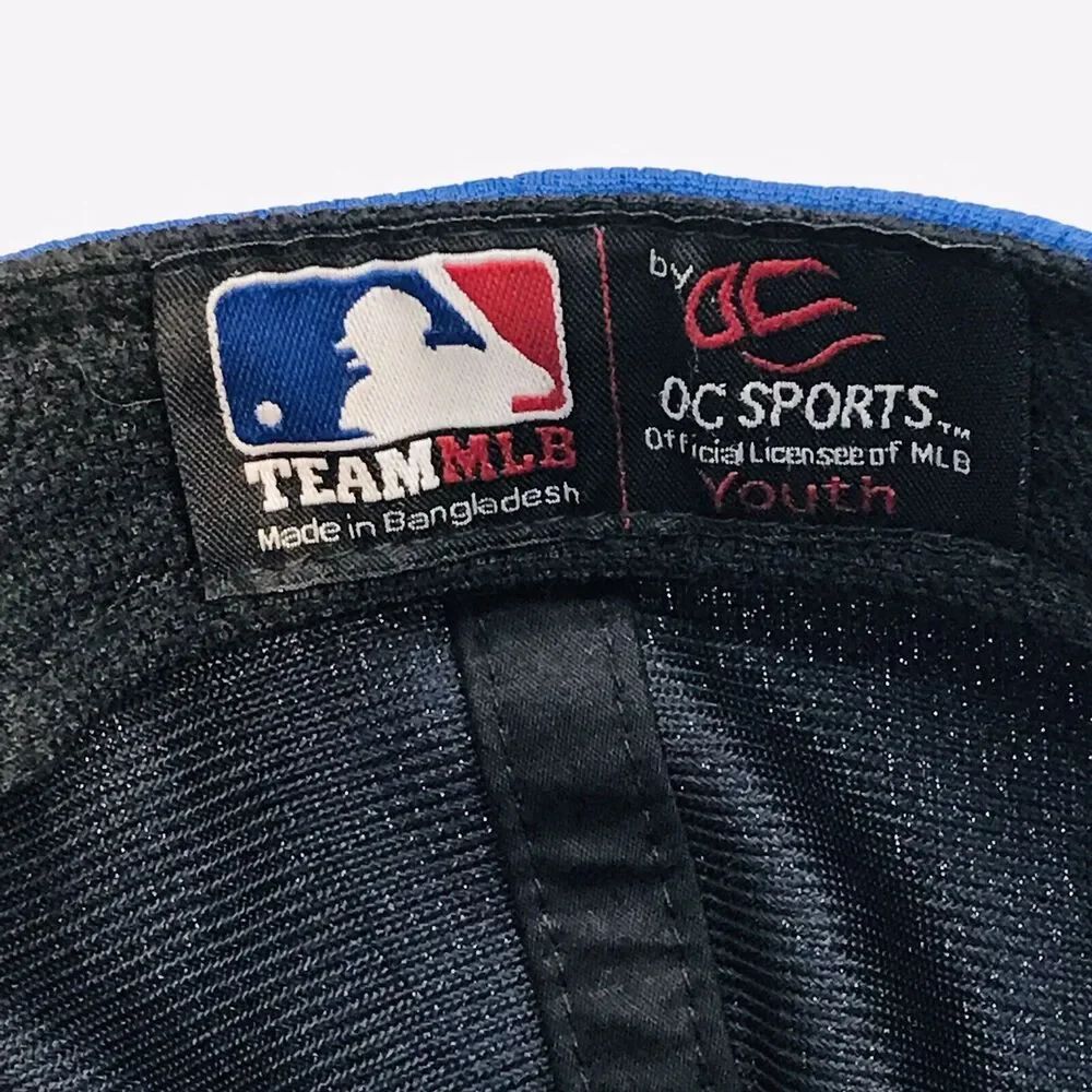 Texas Rangers Official MLB Youth Ball Cap OC Sports Blue Logo Mesh Strapback Hat